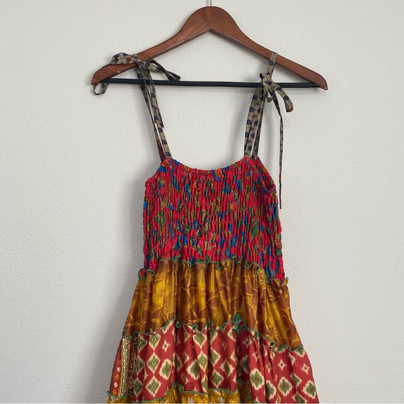 Patchwork Tiered Maxi Dress - Picture 3 of 5